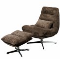 Armchair Vigo w footstool, d.brown 19, 93.5x84x88cm