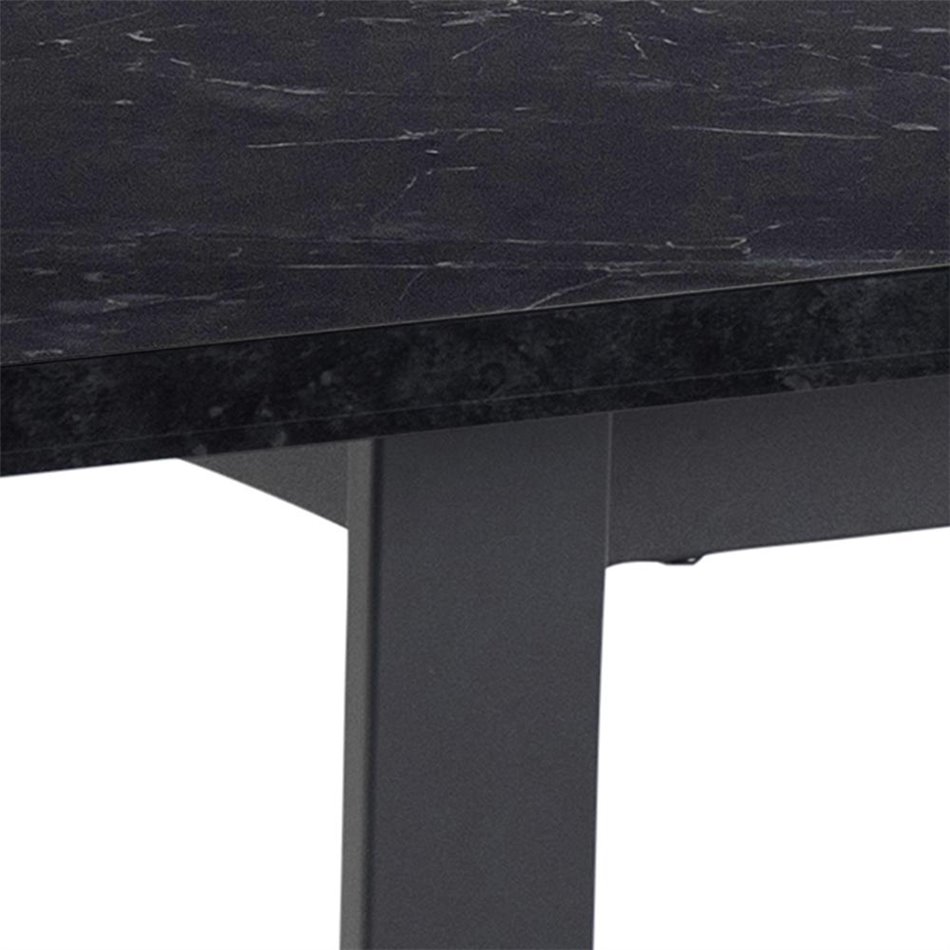 Pusdienu galds Ablo, melns, H74x160x90cm