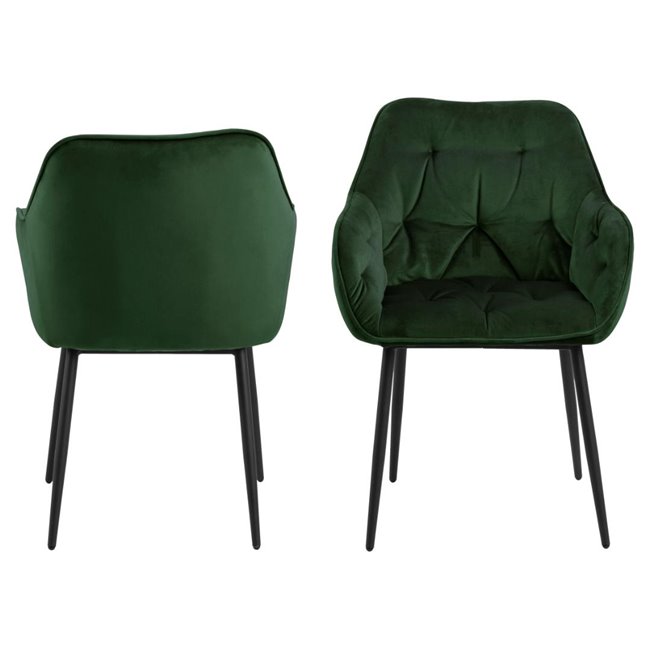 Dining chair Arook, set of 2 pcs, green, H83x58x55cm, seat height 47cm