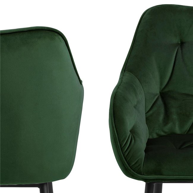 Dining chair Arook, set of 2 pcs, green, H83x58x55cm, seat height 47cm