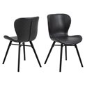 Dining chair Atilde, set of 2 pcs, black, H82.5x47x53cm, seat height 46cm