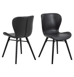 Dining chair Atilde, set of 2 pcs, black, H82.5x47x53cm, seat height 46cm