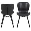Dining chair Atilde, set of 2 pcs, black, H82.5x47x53cm, seat height 46cm