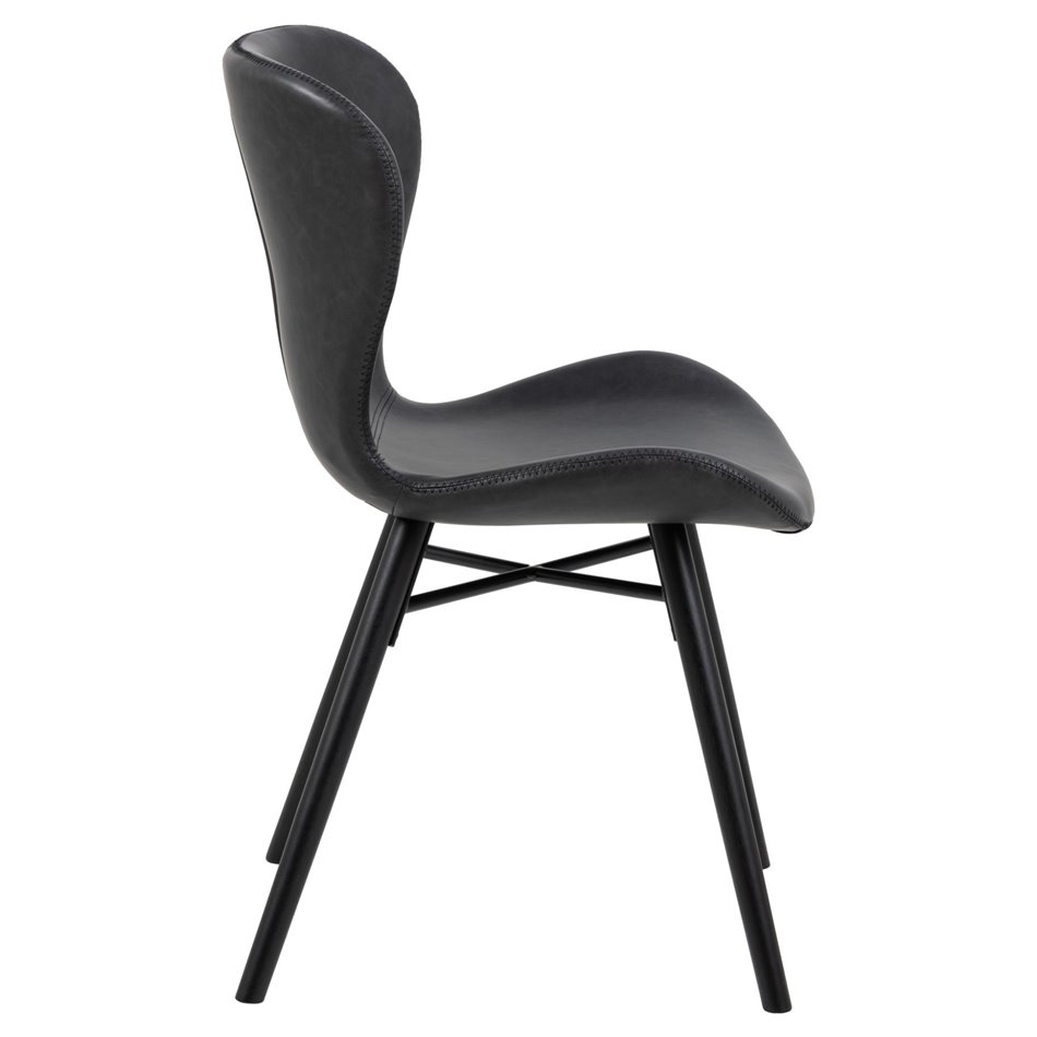 Dining chair Atilde, set of 2 pcs, black, H82.5x47x53cm, seat height 46cm
