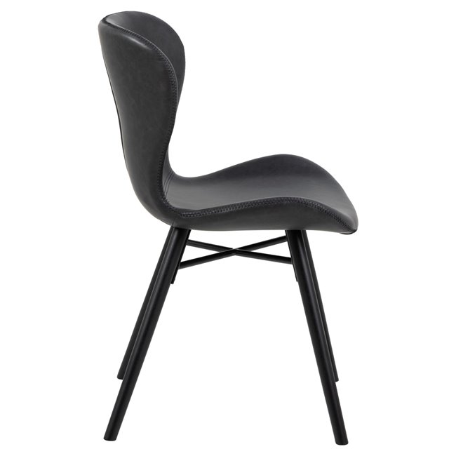 Dining chair Atilde, set of 2 pcs, black, H82.5x47x53cm, seat height 46cm