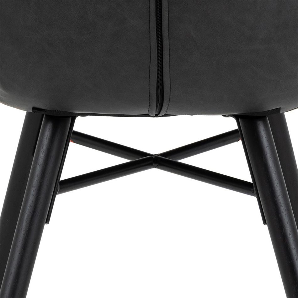 Dining chair Atilde, set of 2 pcs, black, H82.5x47x53cm, seat height 46cm
