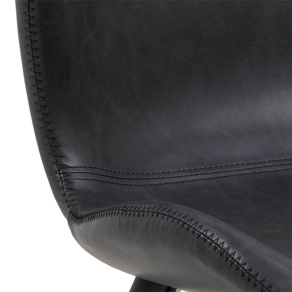 Dining chair Atilde, set of 2 pcs, black, H82.5x47x53cm, seat height 46cm