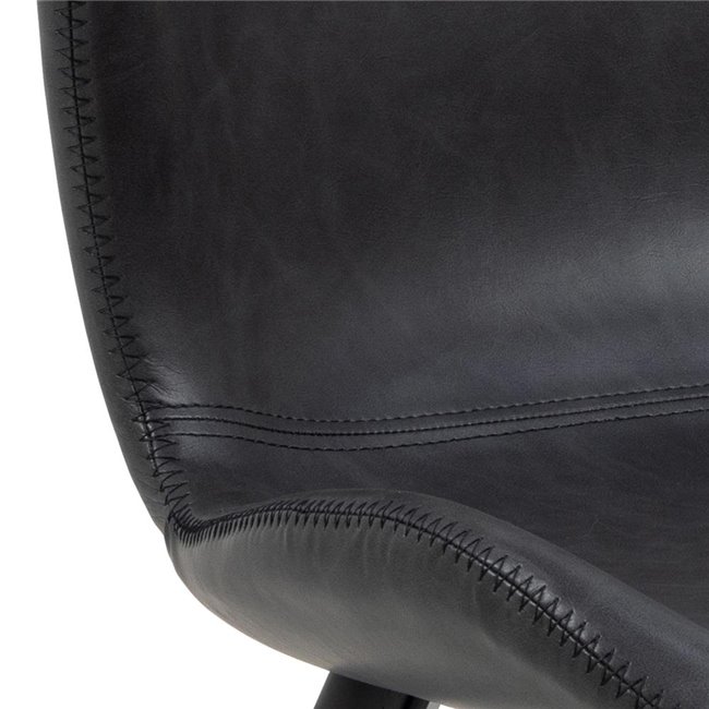 Dining chair Atilde, set of 2 pcs, black, H82.5x47x53cm, seat height 46cm
