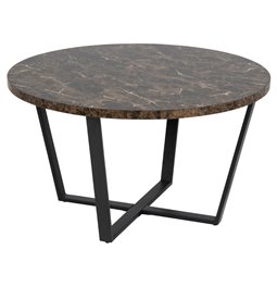 Кофейный столик Ablo, имитация коричневого мрамора, D77см, H44 см