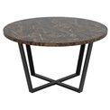 Kafijas galds Ablo, brūns marble look, D77cm, H44 cm