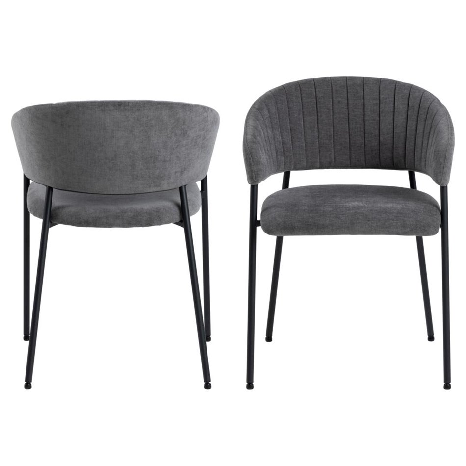 Обеденный стул Agn, комплект из 2 шт., темно-серый, H77.5x54.5x54см, высота сиденья 49см