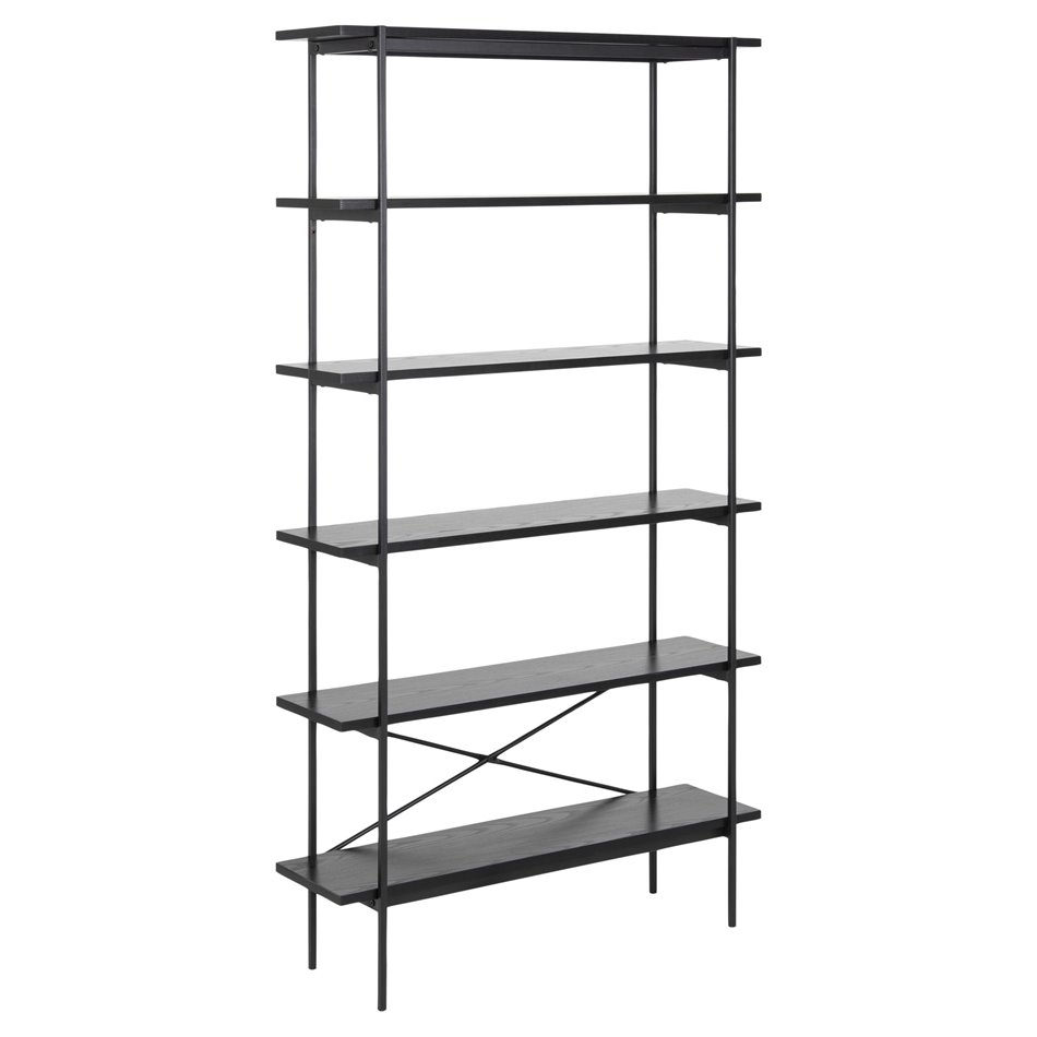 Bookcase Agnus, black, H172x94x27cm