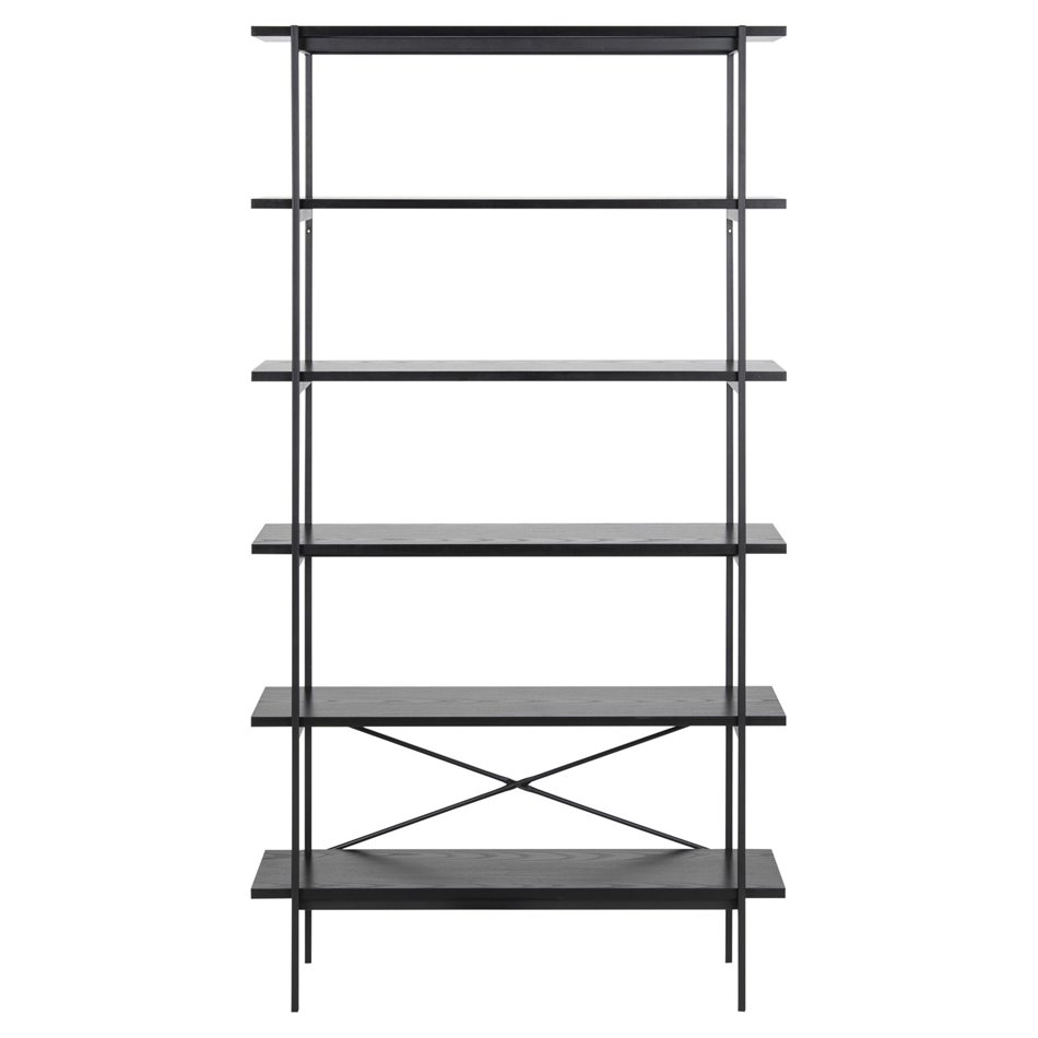 Bookcase Agnus, black, H172x94x27cm