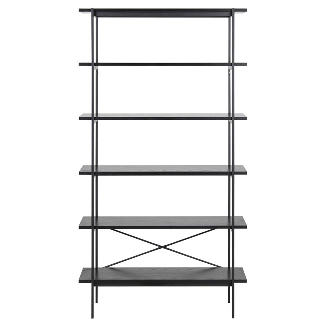 Bookcase Agnus, black, H172x94x27cm