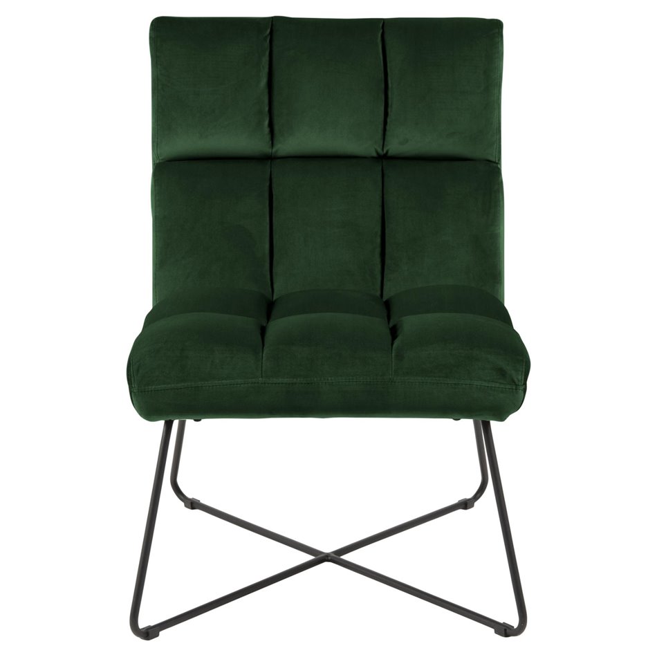 Lounge chair Alda, green, H90x62x86cm, seat height 48cm