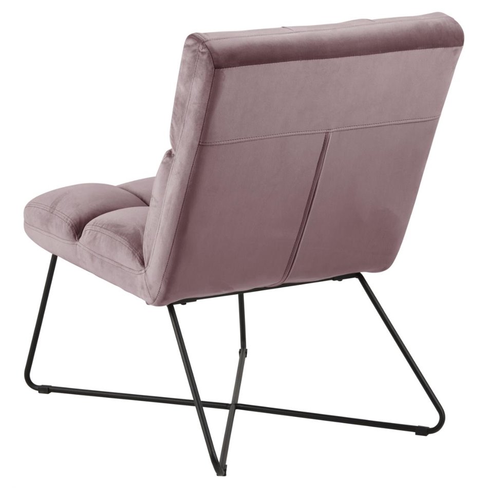 Lounge chair Alda, dusty rose, H90x62x86cm, seat height 48cm