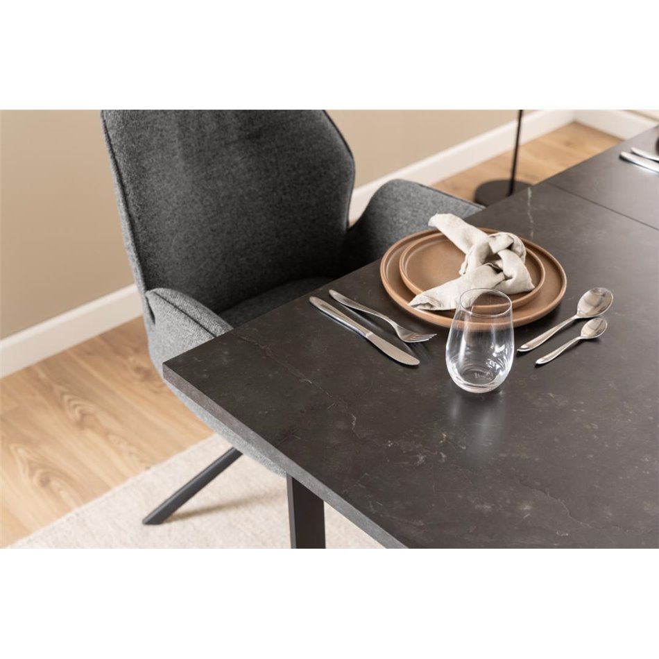 Dining table Ablo, black, H75x220x90cm