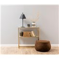 Console table Alis, metal/glass, white marble look, H80.5x79.5x26cm