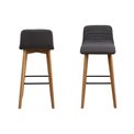 Барный стул Aroso, комплект из 2 шт., антрацитовый цвет, H101x44x47см, высота сиденья 75см