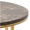Kafijas galds Alis, brūns marble look, D80cm, H46 cm