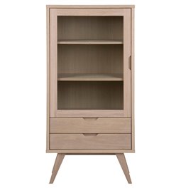 Display cabinet Alina, oak veneer, H145x72x36cm