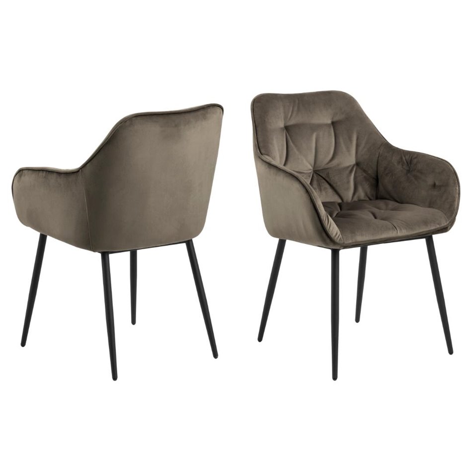 Dining chair Arook, set of 2 pcs, beige, H83x58x55cm, seat height 47cm