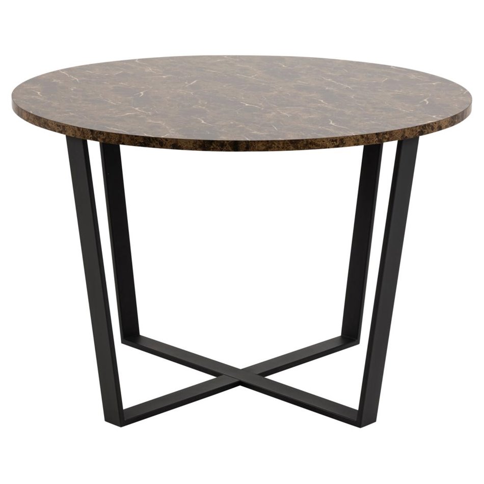 Pusdienu galds Ablo, brūns marble look, D110cm, H75 cm