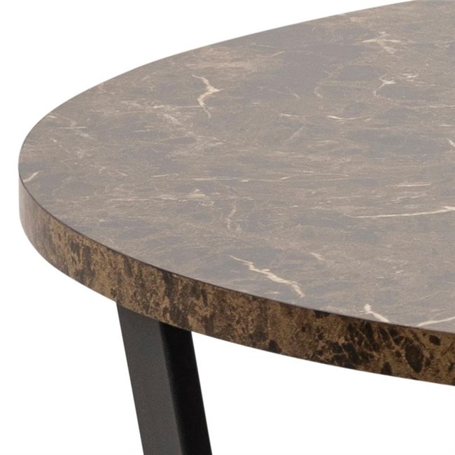 Pusdienu galds Ablo, brūns marble look, D110cm, H75 cm