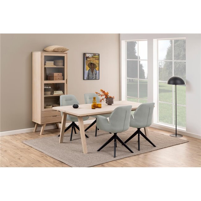 Vitrīna Alina, ozolkoka finierējums, H190x72x42cm