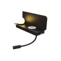 Sienas lampa Zelva QI/USB, melna, 2 LED 3W, 28x10x13cm