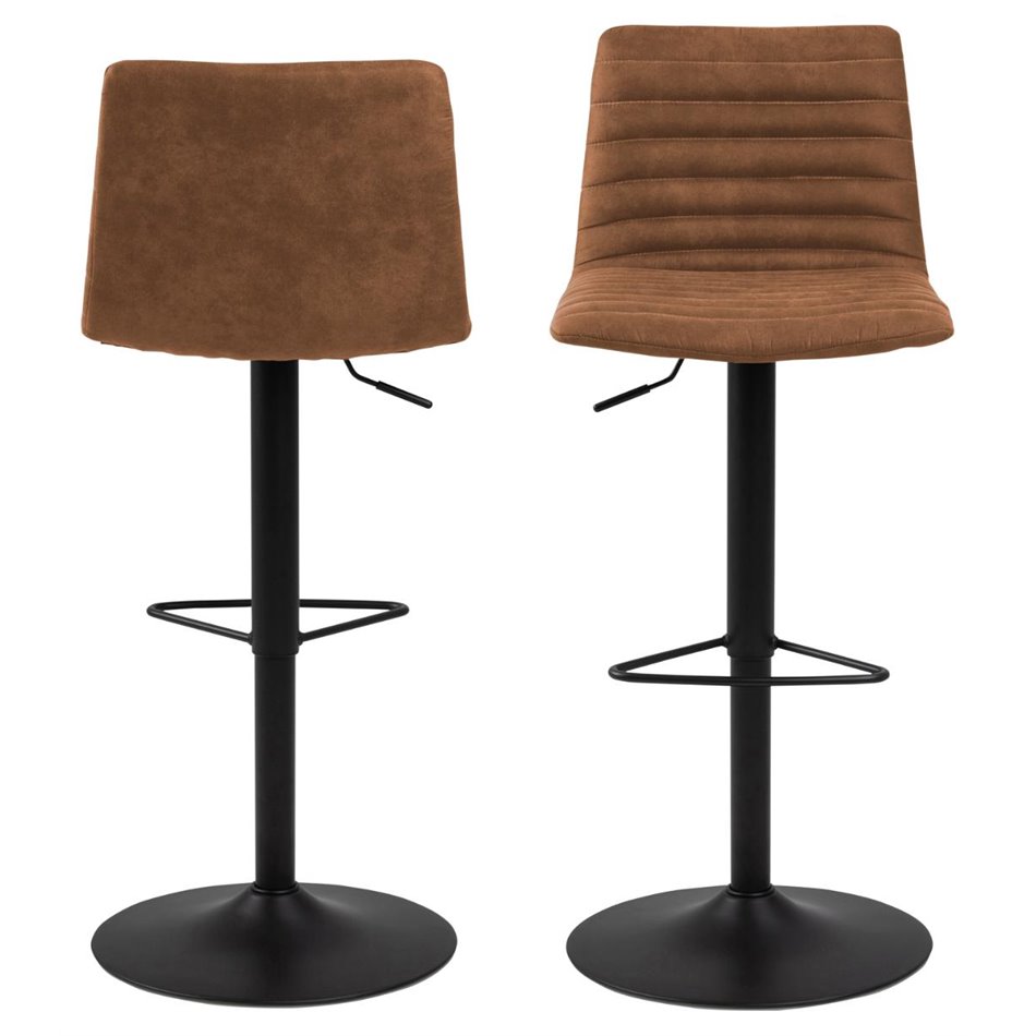 Bar stool Akim, set of 2 pcs, brown, H110.5x50x46cm, seat height 60-82cm