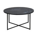 Kafijas galds Alis, melns, stikls/metāls, D80cm, H45 cm