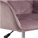 Office chair Arook, dusty rose, H88.5x59x58.5cm, seat height 46-55cm