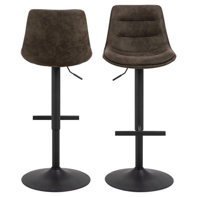 Bar stool Aisa, set of 2 pcs, anthracite, H95x47x52.5cm, seat height 65-86cm