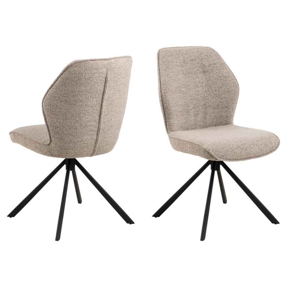 Pusdienu krēsls Acura, komplektā 2 gab., bēšs, H88.5x51x61.5cm, sēdvirsma H 49cm