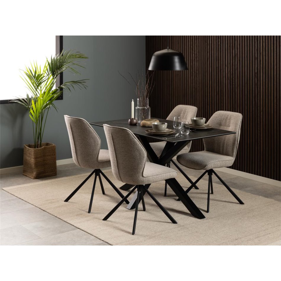 Pusdienu krēsls Acura, komplektā 2 gab., bēšs, H88.5x51x61.5cm, sēdvirsma H 49cm