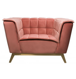 Atpūtas krēsls Hamond, rozā krāsā, 114x88x70cm, sēdvirsmas augstums 44cm