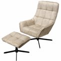 Armchair Oberwald with ottoman, beige,  98x42x73cm