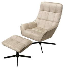 Armchair Oberwald with ottoman, beige,  98x42x73cm