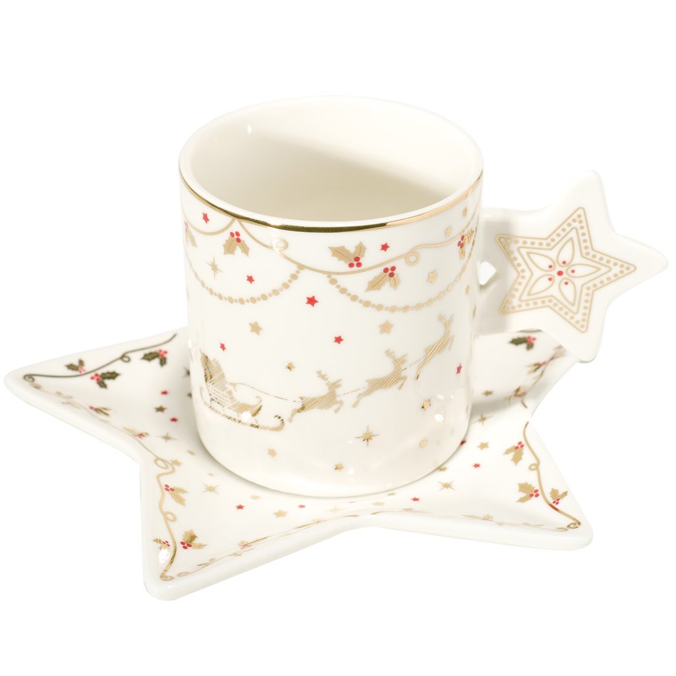 Cup and saucer CHRISTMAS LIGHTS, porcelain, 175 ml