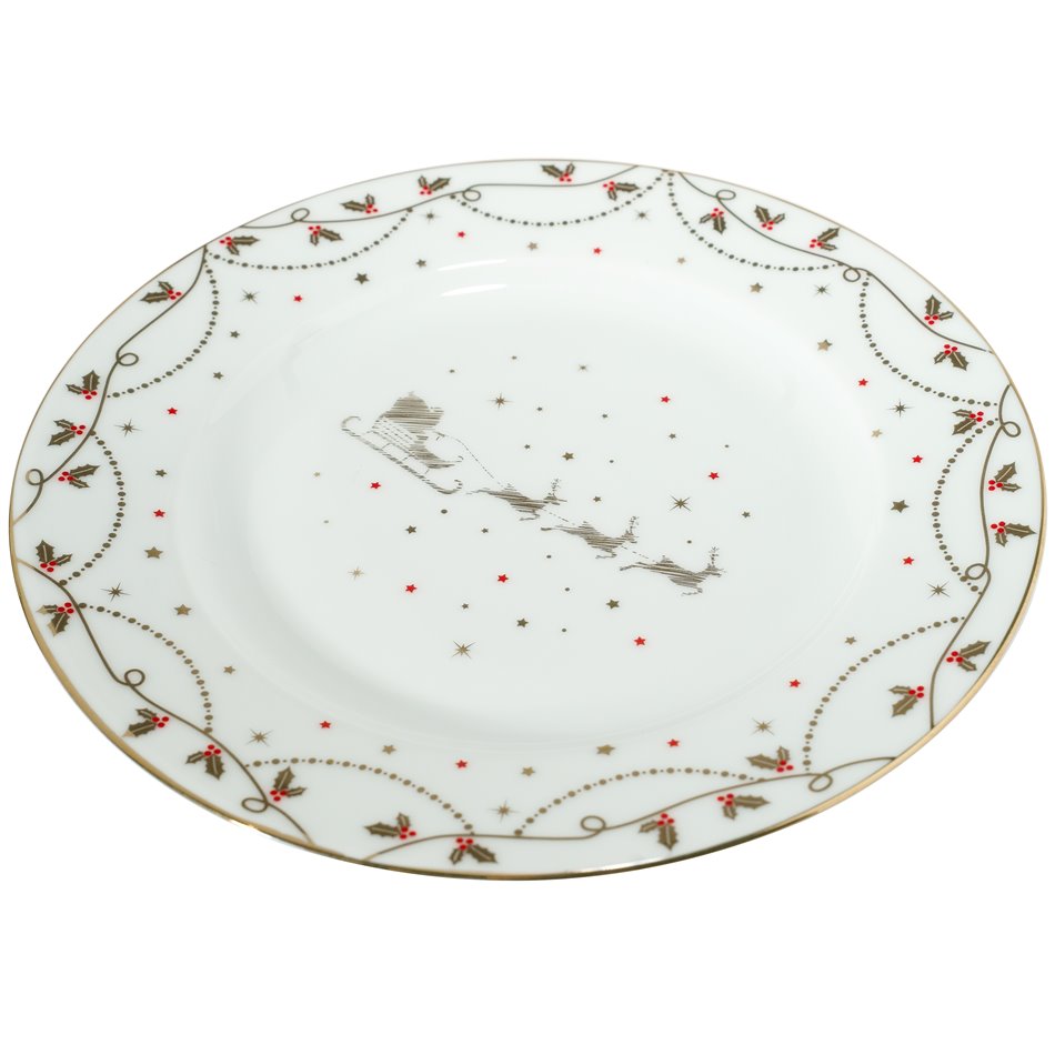 Porcelain side plate D19 cm CHRISTMAS LIGHTS