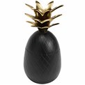 Canister Pineapple, aluminium, black/golden, H20 D10cm