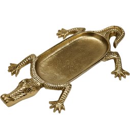 Tray Crocodile, aluminium, golden, 3.8x40.6x25.4cm