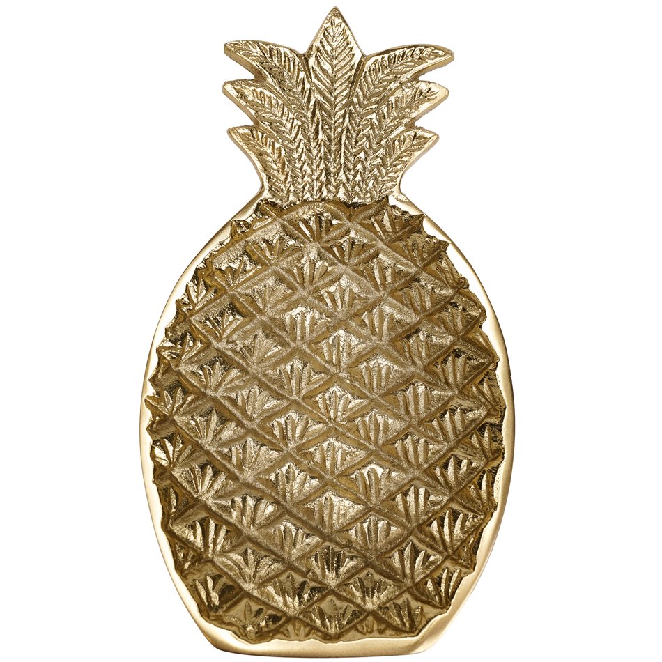 Paplāte Pineapple, AL, zelta, 23.7x13.9cm