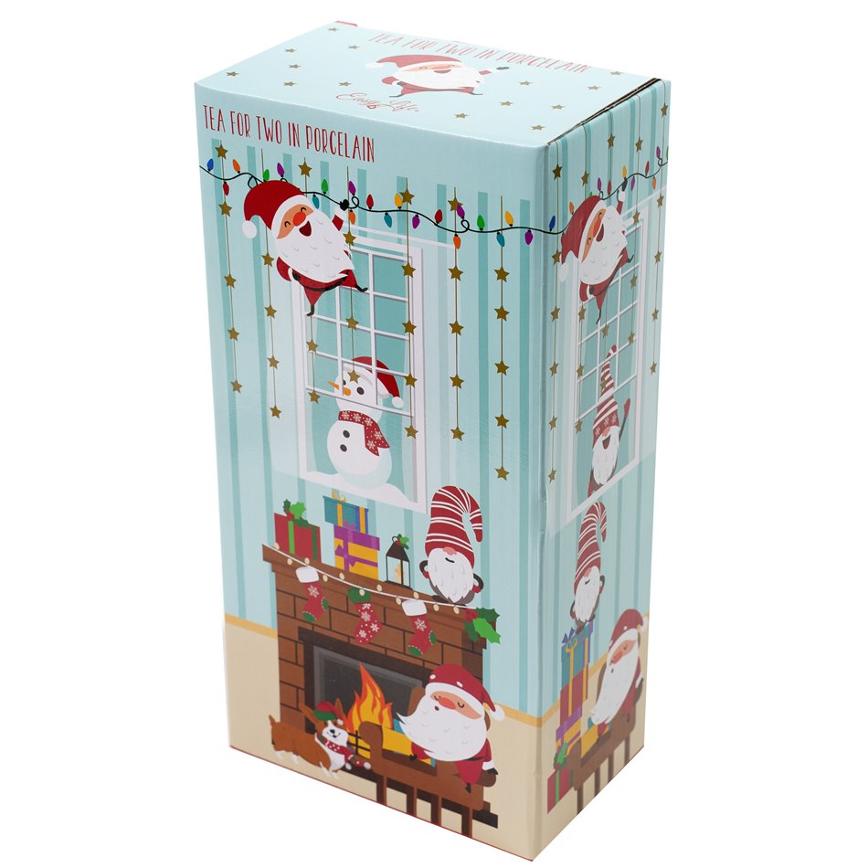 Porcelain tea for two SANTA BY THE FIRE, 500 ml 