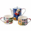 Porcelain tea for two 500 ml in colour box SANTA IN TOWN