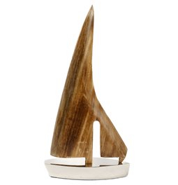 Dekors Sail boat, alumīnijs/koks, 18x5.5xH35cm