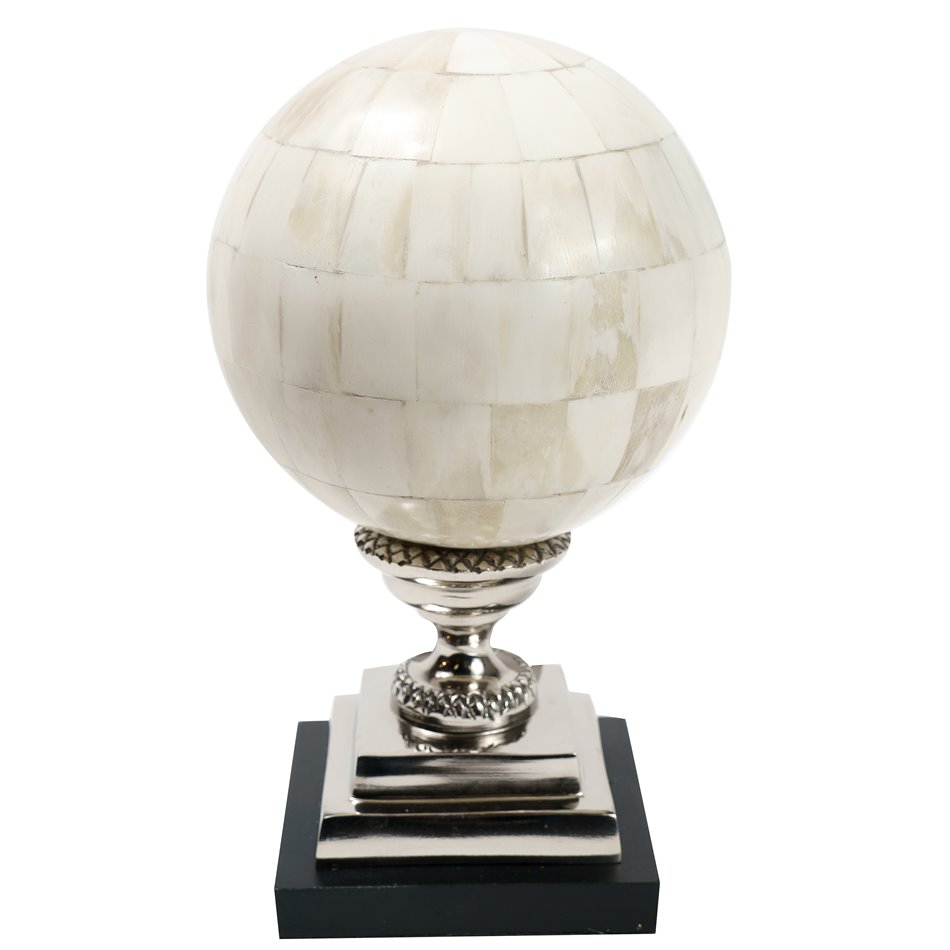Decorative Bone ball, aluminium, 15x15xH25cm