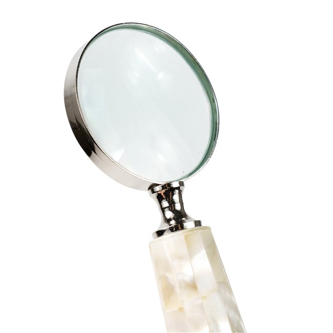 Brass 4 Magnifier w/mop handle NKL finish