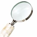 Brass 4 Magnifier w/mop handle NKL finish